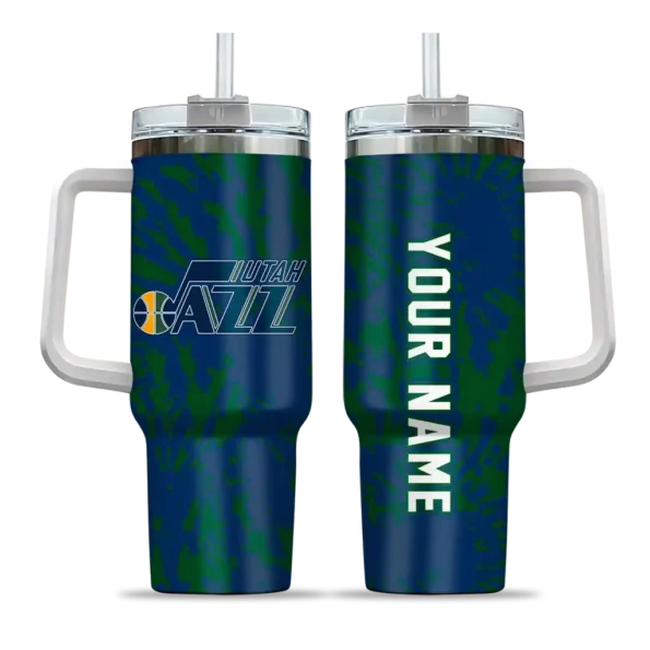 customized utah jazz burst swirl navy curved tumbler best selling 1.webp