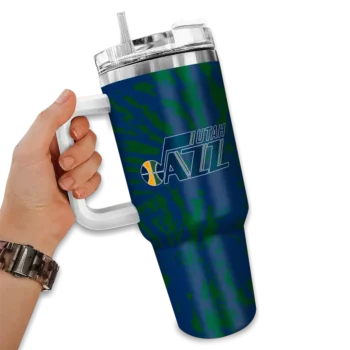 customized utah jazz burst swirl navy curved tumbler fashion forward 1.webp