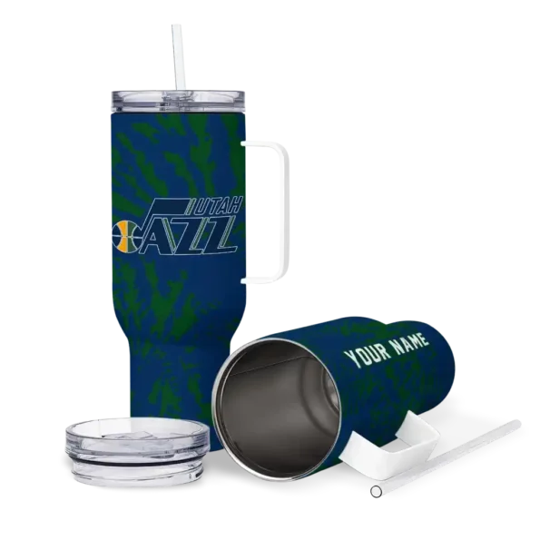 customized utah jazz burst swirl navy curved tumbler high quality 1.webp