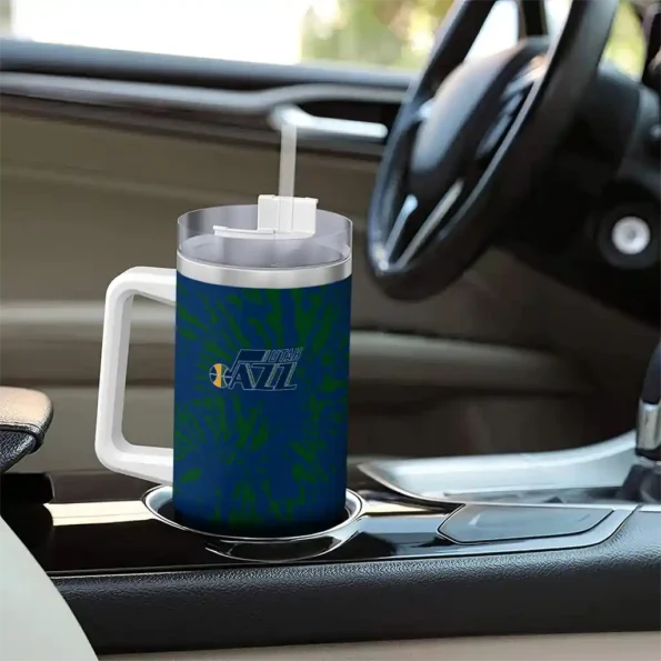 customized utah jazz burst swirl navy curved tumbler trendy 1.webp