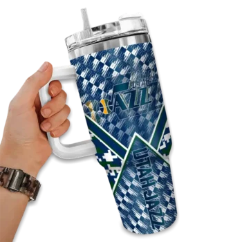 customized utah jazz chevron angle navy curved tumbler fashion forward 1.webp