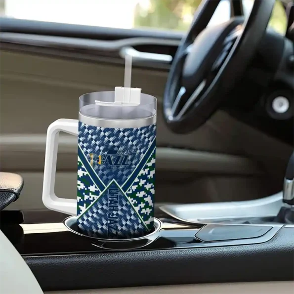 customized utah jazz chevron angle navy curved tumbler trendy 1.webp