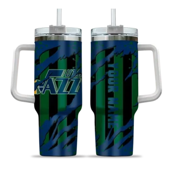 customized utah jazz claw cut navy black curved tumbler best selling 1.webp