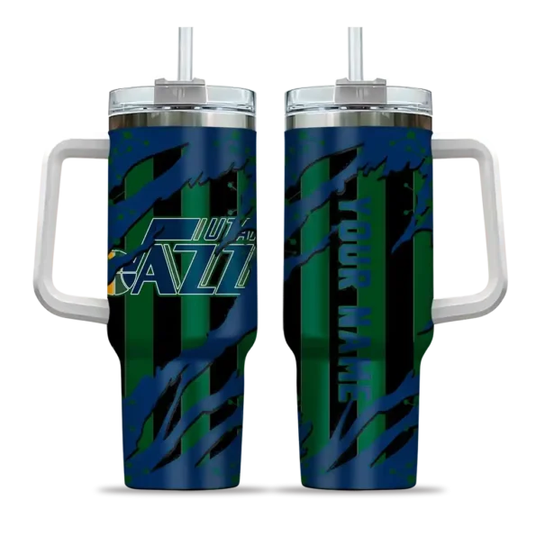 customized utah jazz claw cut navy black curved tumbler best selling 1.webp