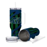 customized utah jazz claw cut navy black curved tumbler best selling 1.webp