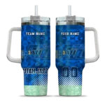customized utah jazz geometric prism navy curved tumbler best selling 1.webp