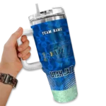customized utah jazz geometric prism navy curved tumbler best selling 1.webp