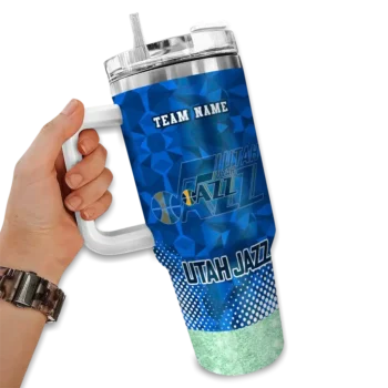 customized utah jazz geometric prism navy curved tumbler fashion forward 1.webp