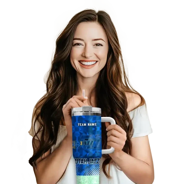 customized utah jazz geometric prism navy curved tumbler premium grade 1.webp
