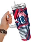 customized washington wizards arrow burst blue curved tumbler best selling 1.webp