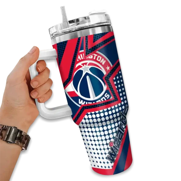 customized washington wizards arrow burst blue curved tumbler fashion forward 1.webp