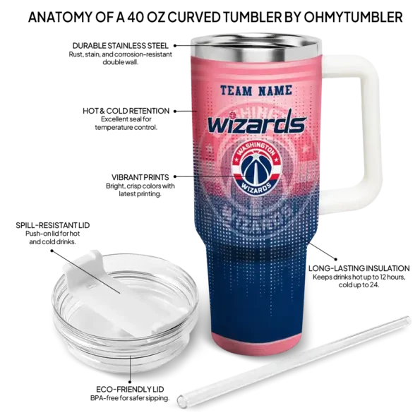 customized washington wizards gradient dots blue curved tumbler new arrival 1.webp