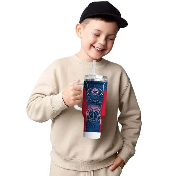 customized washington wizards hexagon armor blue curved tumbler latest model 1.webp
