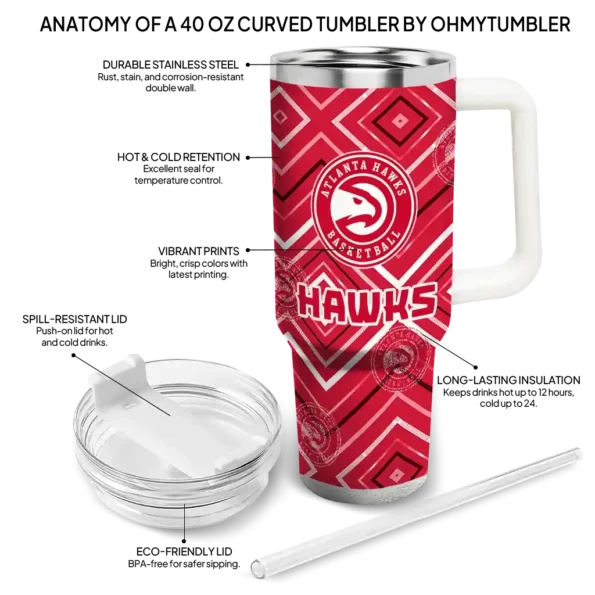 personalized atlanta hawks bold diamonds red curved tumbler new arrival 1.webp