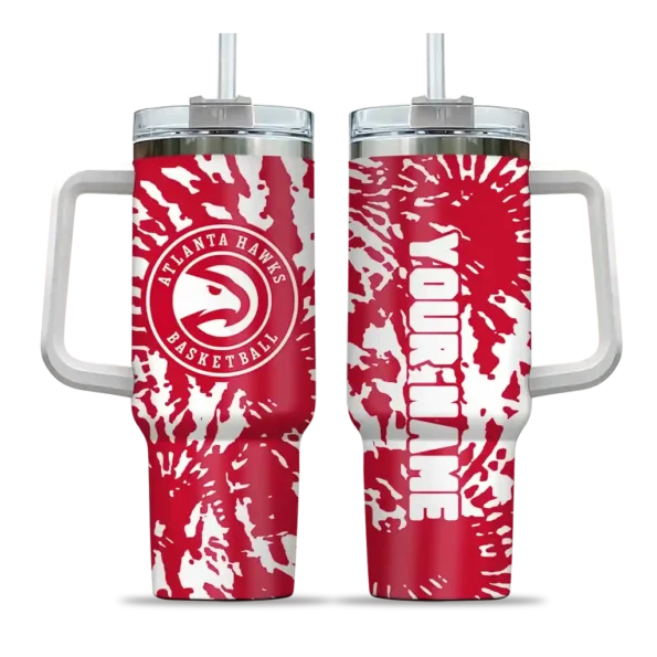 personalized atlanta hawks burst swirl red curved tumbler best selling 1.webp