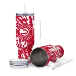 personalized atlanta hawks burst swirl red curved tumbler best selling 1.webp