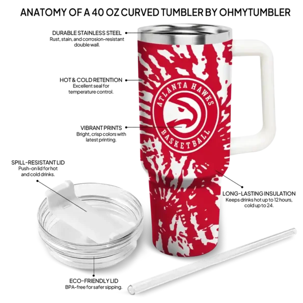 personalized atlanta hawks burst swirl red curved tumbler new arrival 1.webp
