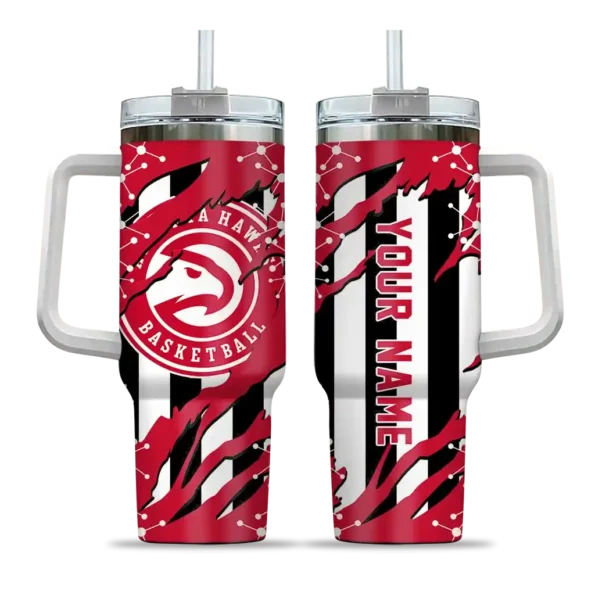 personalized atlanta hawks claw cut red black curved tumbler best selling 1.webp