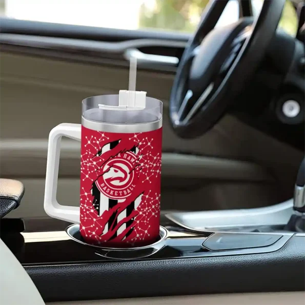 personalized atlanta hawks claw cut red black curved tumbler trendy 1.webp