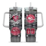 personalized atlanta hawks superman shield red gray curved tumbler best selling 1.webp