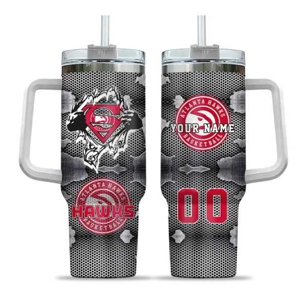 personalized atlanta hawks superman shield red gray curved tumbler best selling 1.webp