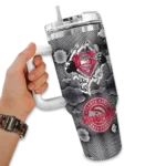 personalized atlanta hawks superman shield red gray curved tumbler best selling 1.webp
