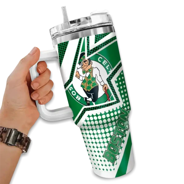 personalized boston celtics arrow burst green curved tumbler fashion forward 1.webp