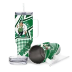 personalized boston celtics arrow burst green curved tumbler best selling 1.webp