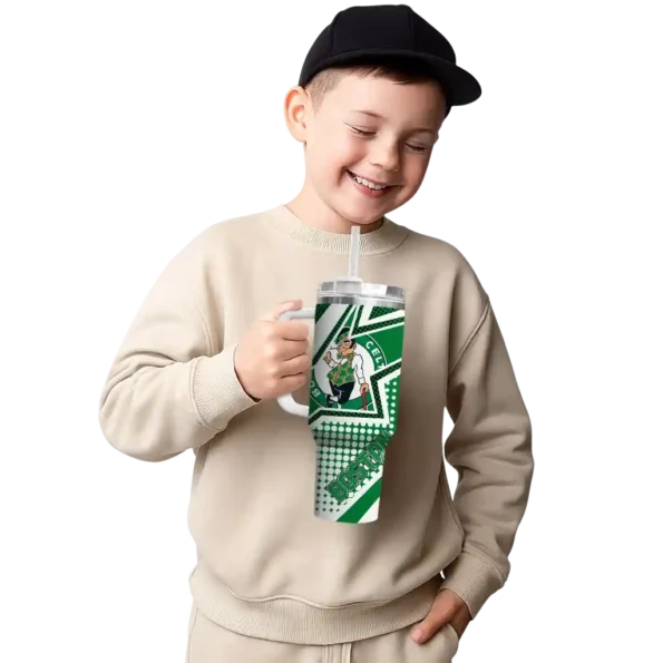 personalized boston celtics arrow burst green curved tumbler latest model 1.webp