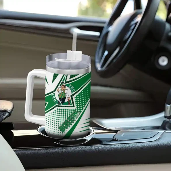 personalized boston celtics arrow burst green curved tumbler trendy 1.webp