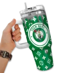 personalized boston celtics bullseye drips green curved tumbler best selling 1.webp