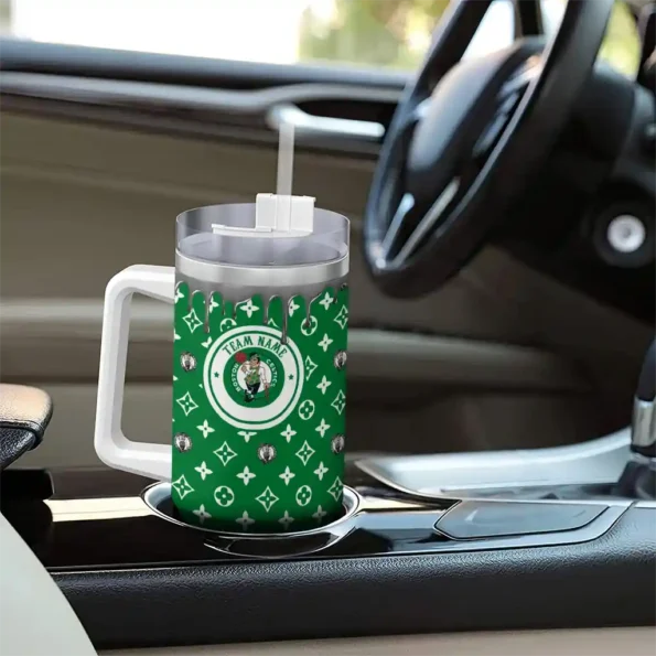 personalized boston celtics bullseye drips green curved tumbler trendy 1.webp
