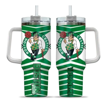 personalized boston celtics chevron layers green curved tumbler best selling 1.webp