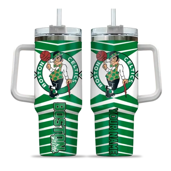 personalized boston celtics chevron layers green curved tumbler best selling 1.webp