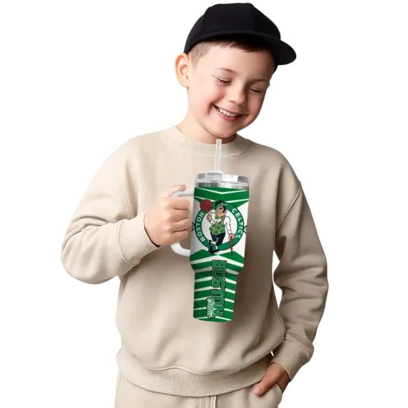 personalized boston celtics chevron layers green curved tumbler latest model 1.webp