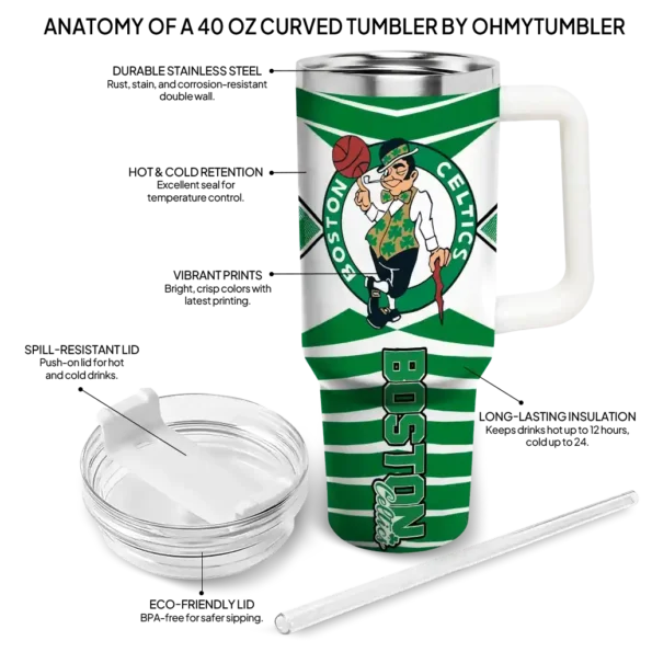 personalized boston celtics chevron layers green curved tumbler new arrival 1.webp