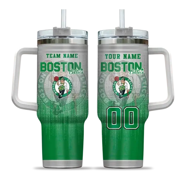 personalized boston celtics gradient dots green curved tumbler best selling 1.webp