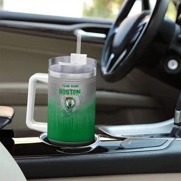 personalized boston celtics gradient dots green curved tumbler trendy 1.webp