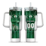 personalized boston celtics hexagon armor green curved tumbler best selling 1.webp