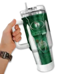 personalized boston celtics hexagon armor green curved tumbler best selling 1.webp
