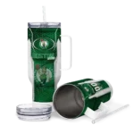 personalized boston celtics hexagon armor green curved tumbler best selling 1.webp