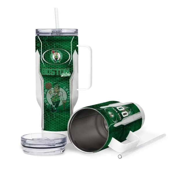 personalized boston celtics hexagon armor green curved tumbler high quality 1.webp