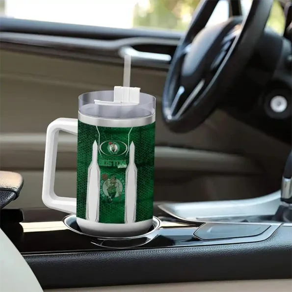 personalized boston celtics hexagon armor green curved tumbler trendy 1.webp