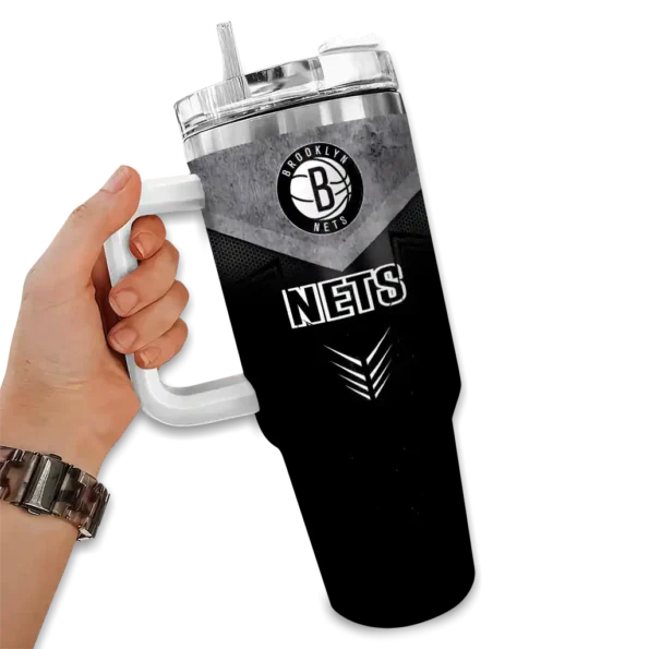 personalized brooklyn nets arrow armor black curved tumbler fashion forward 1.webp