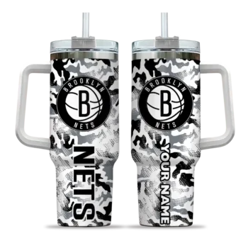 personalized brooklyn nets camo mashup black white curved tumbler best selling 1.webp