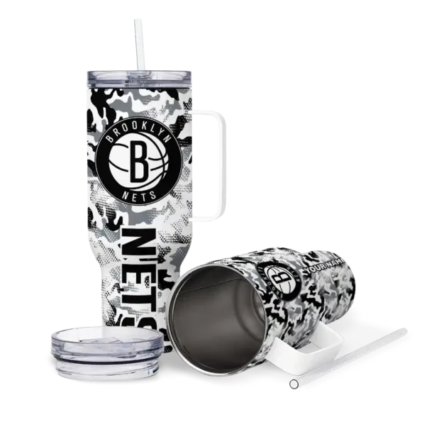 personalized brooklyn nets camo mashup black white curved tumbler high quality 1.webp