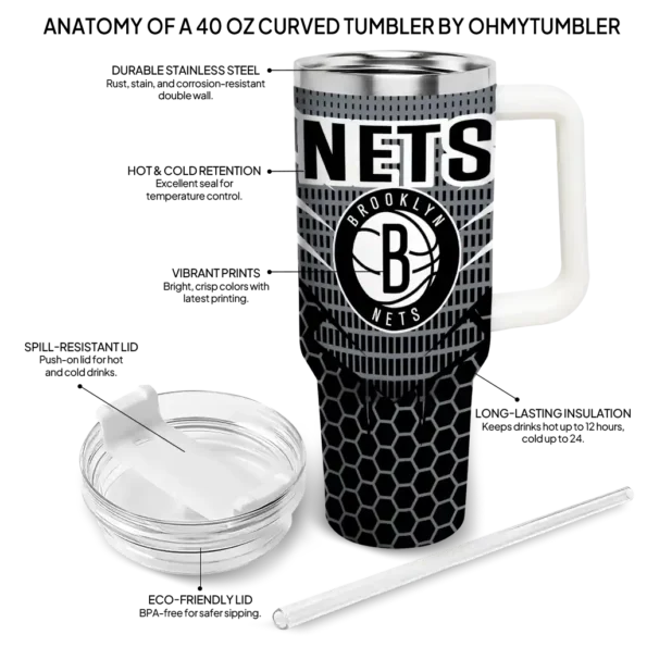 personalized brooklyn nets hex texture black curved tumbler new arrival 1.webp