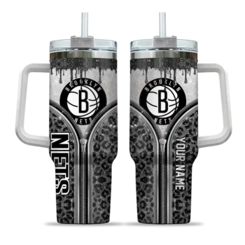 personalized brooklyn nets leopard zipper black curved tumbler best selling 1.webp