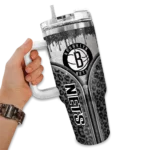 personalized brooklyn nets leopard zipper black curved tumbler best selling 1.webp