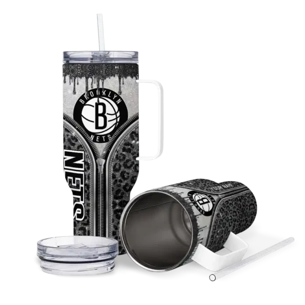 personalized brooklyn nets leopard zipper black curved tumbler high quality 1.webp